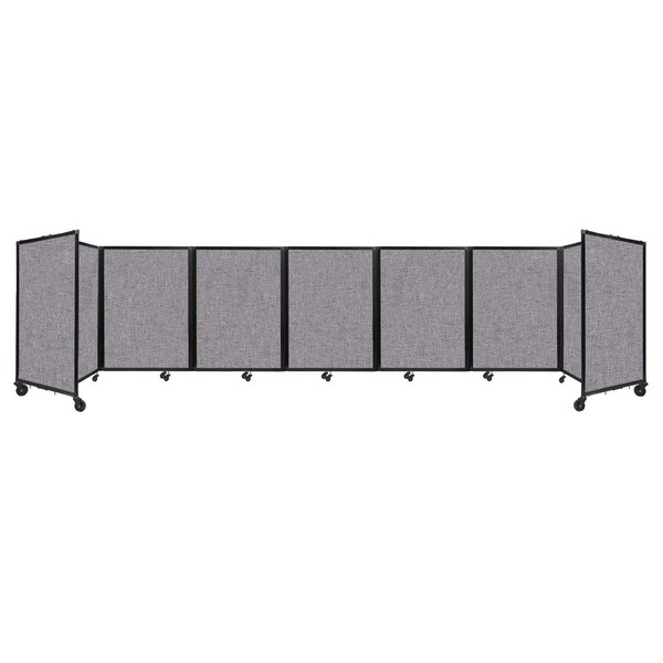 Room Divider 360 Folding Portable Partition 19'6" x 4' Cloud Gray Fabric